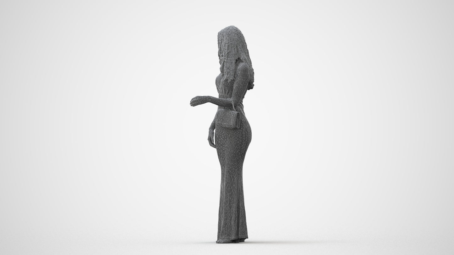scanned 3D woman formal formalaffairs, photogrammetry people for Enscape and V-Ray, square thumbnail