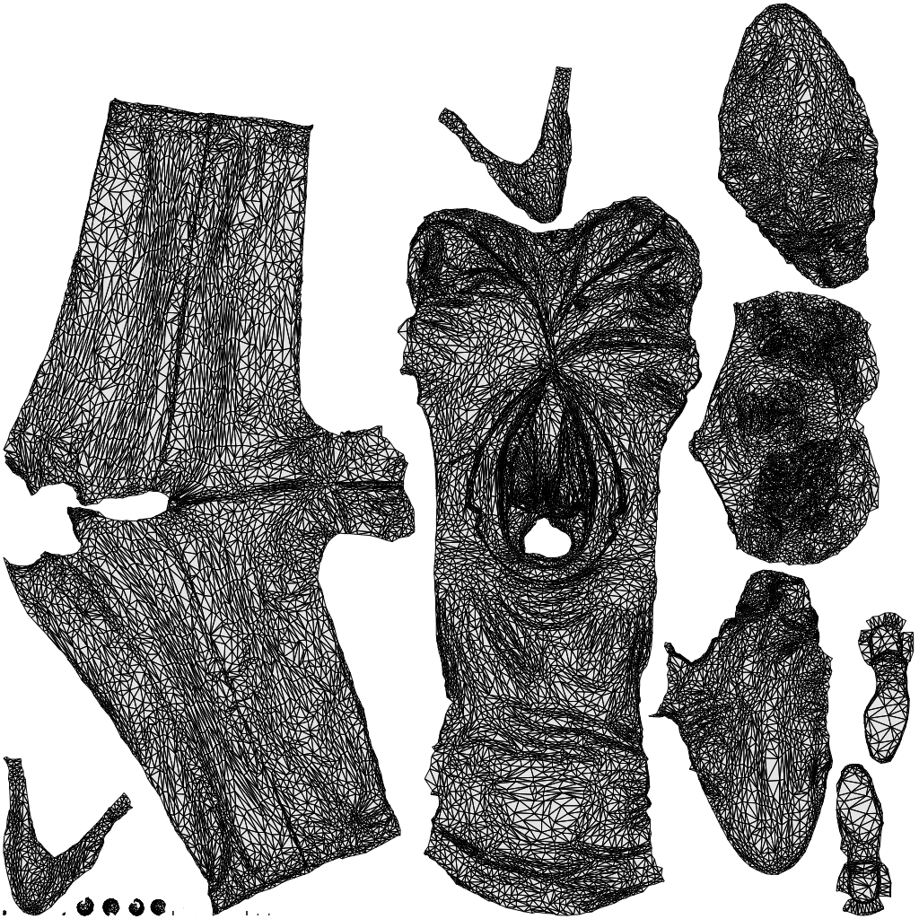 3D scanned man business, photorealistic archviz people for Enscape and SketchUp, wireframe top-down view