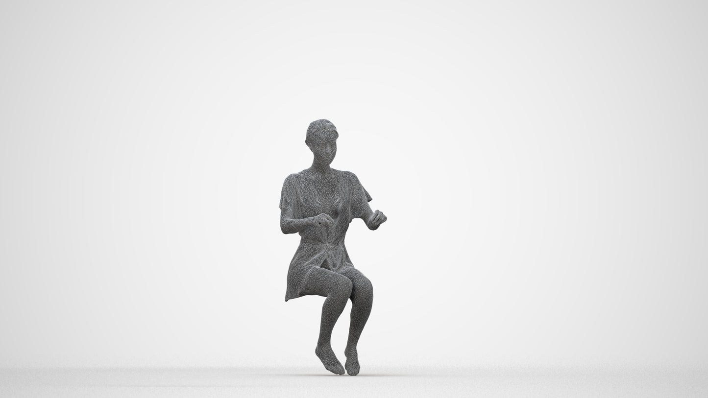 photogrammetry 3D woman bathroom, realistic human model archviz FBX, wireframe back view