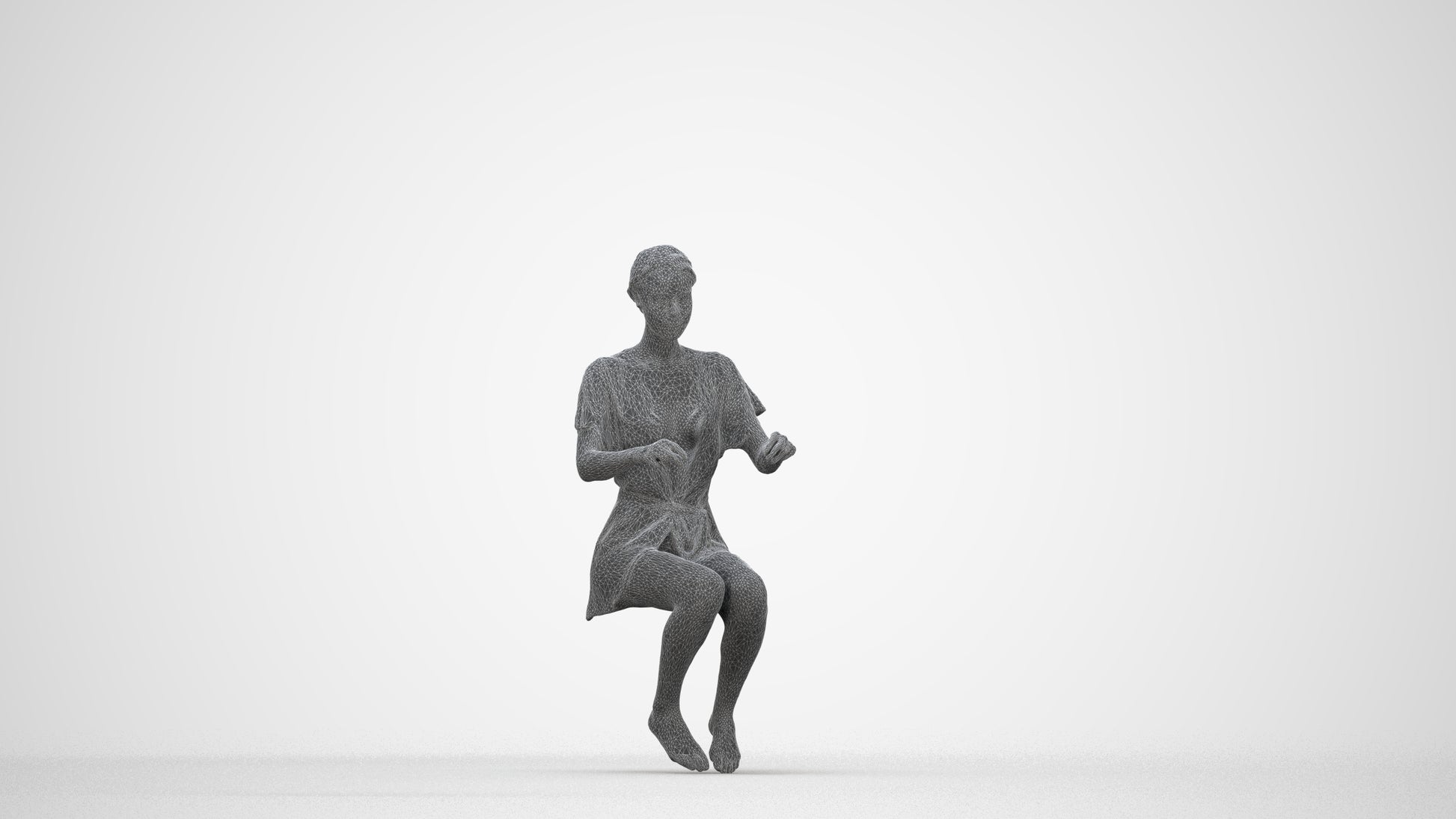 photogrammetry 3D woman bathroom, realistic human model archviz FBX, wireframe back view