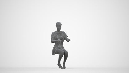 photogrammetry 3D woman bathroom, realistic human model archviz FBX, wireframe back view