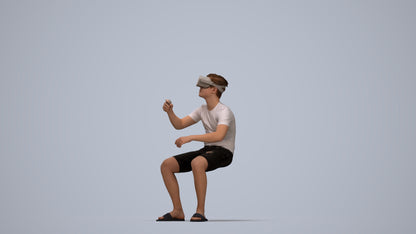 3D people model boy casual kids, scanned human for 3ds Max rendering, top-down view render