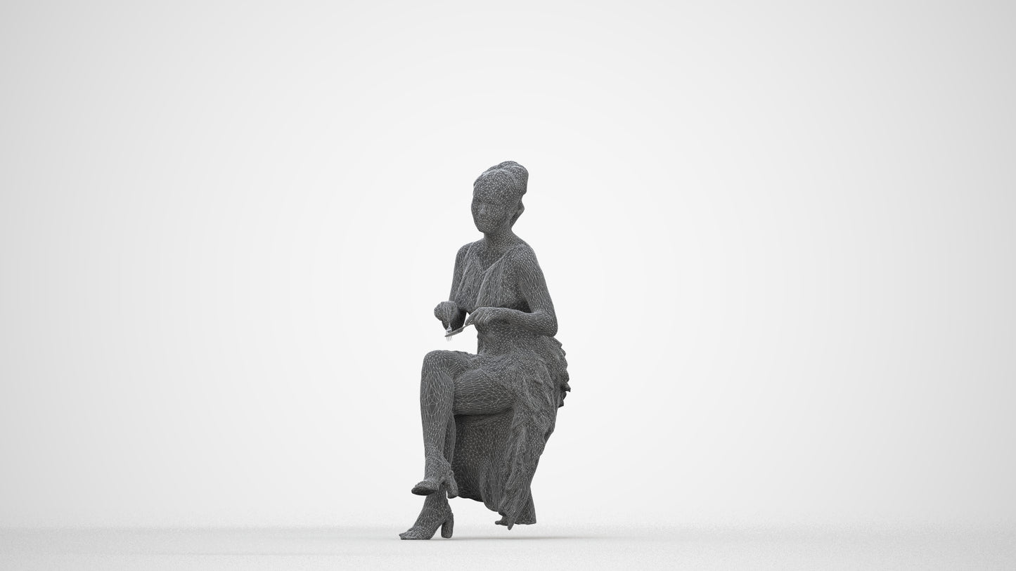 photogrammetry 3D woman formal formalaffairs, realistic human model archviz FBX, wireframe back view
