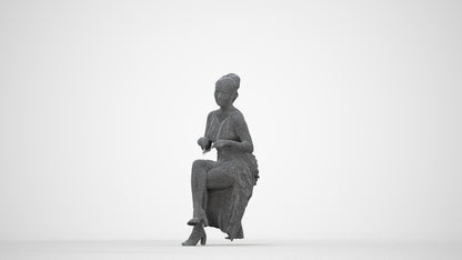 photogrammetry 3D woman formal formalaffairs, realistic human model archviz FBX, wireframe back view