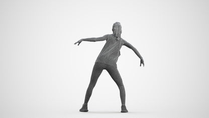 realistic 3D people woman sport, render-ready for V-Ray and Corona, FBX OBJ, wireframe front view