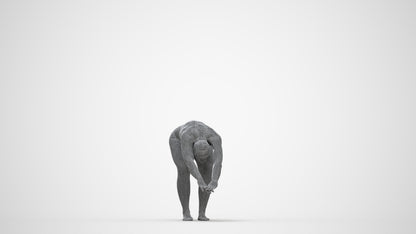3D human model woman sport pool, photogrammetry scanned person for archviz, wireframe back view