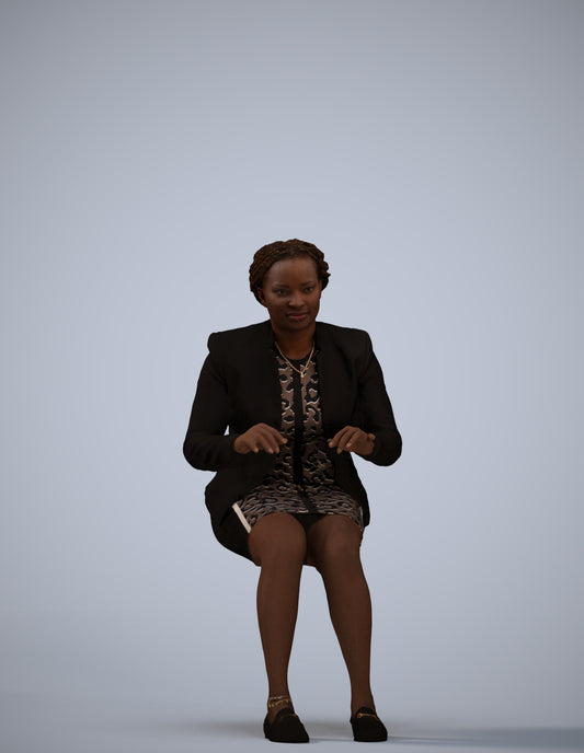 3D people model woman business sitting, scanned human for 3ds Max rendering