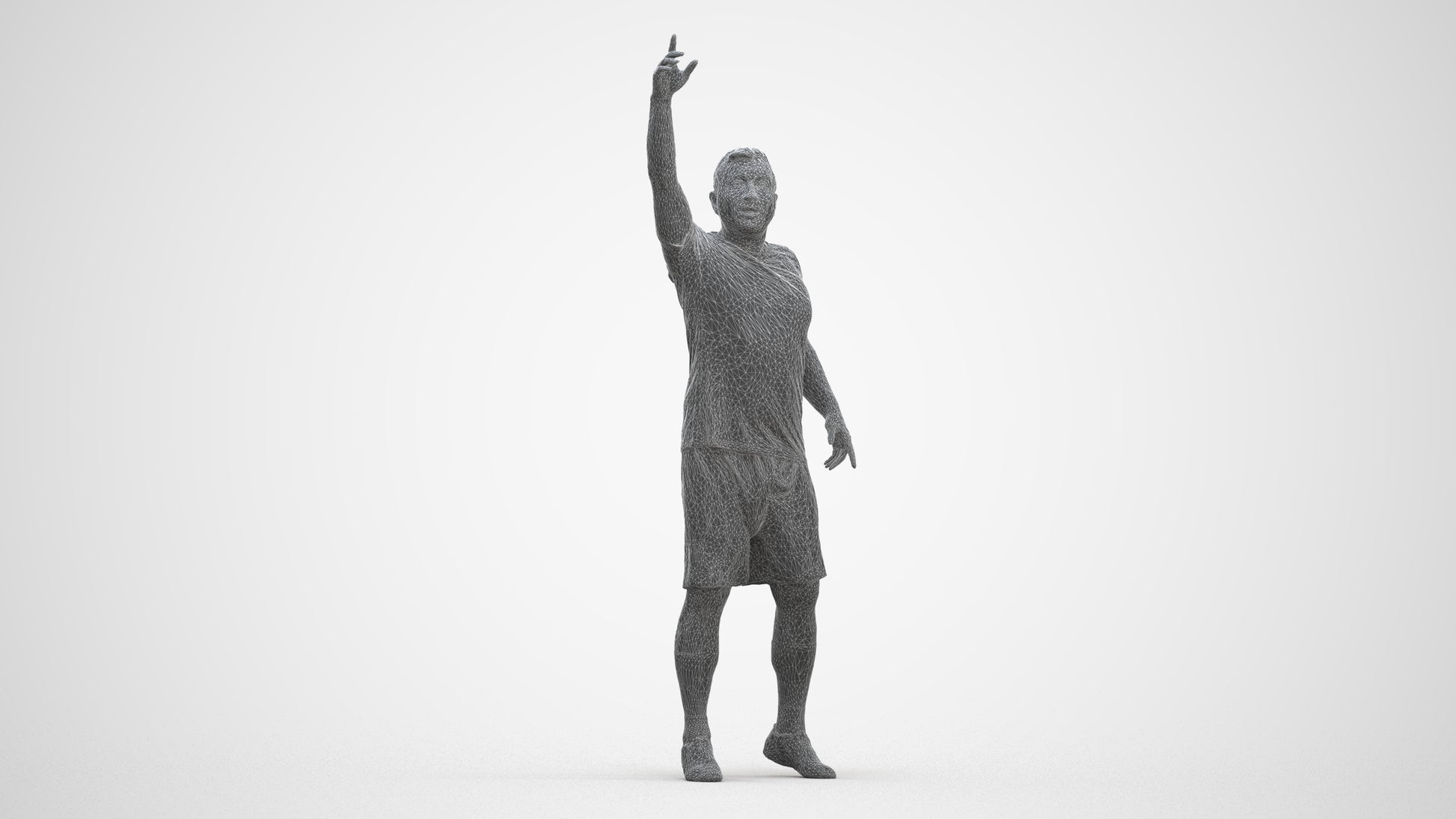 realistic 3D man sport, scanned archviz people for Blender and 3ds Max, three-quarter front view render