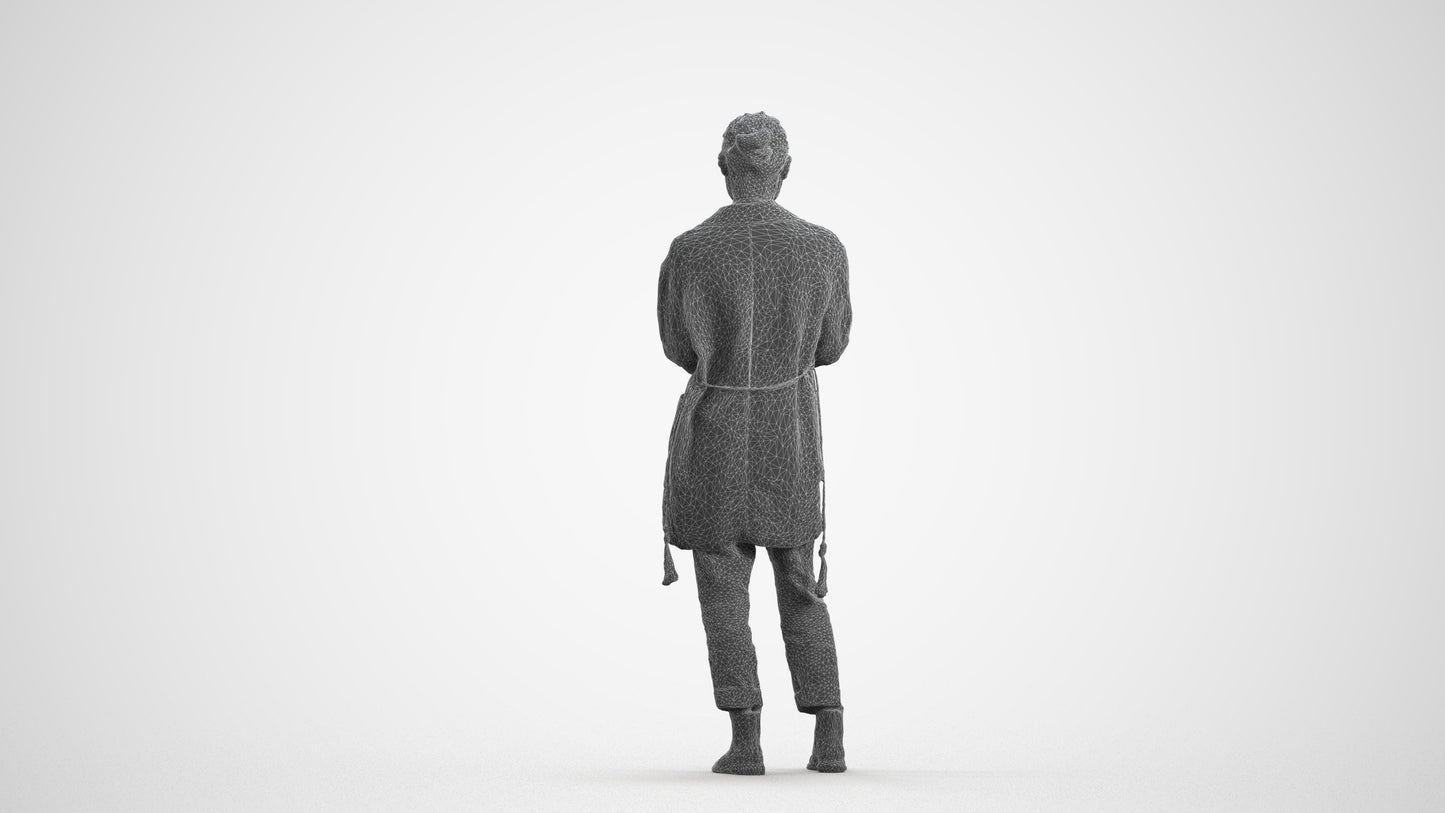 realistic 3D people woman casual standing, render-ready for V-Ray and Corona, FBX OBJ, wireframe front view