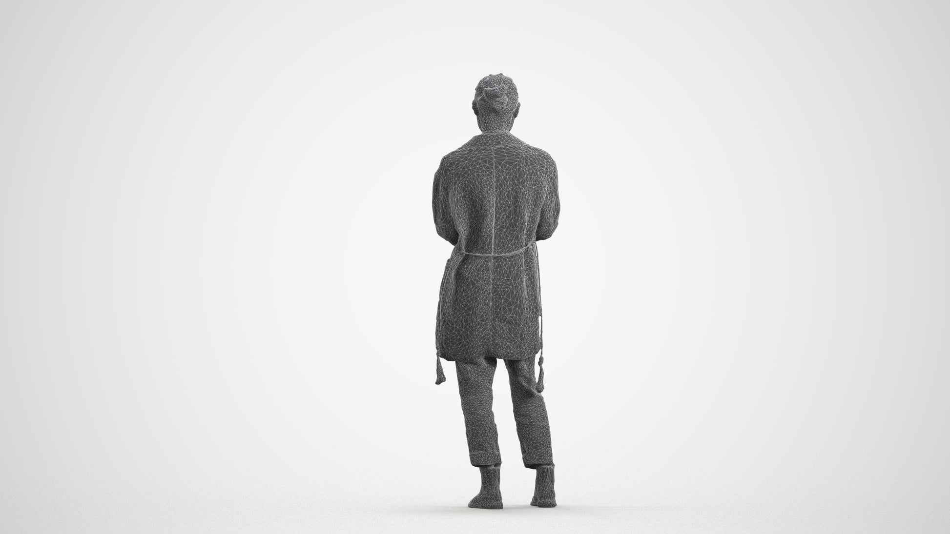 realistic 3D people woman casual standing, render-ready for V-Ray and Corona, FBX OBJ, wireframe front view
