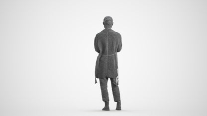 realistic 3D people woman casual standing, render-ready for V-Ray and Corona, FBX OBJ, wireframe front view