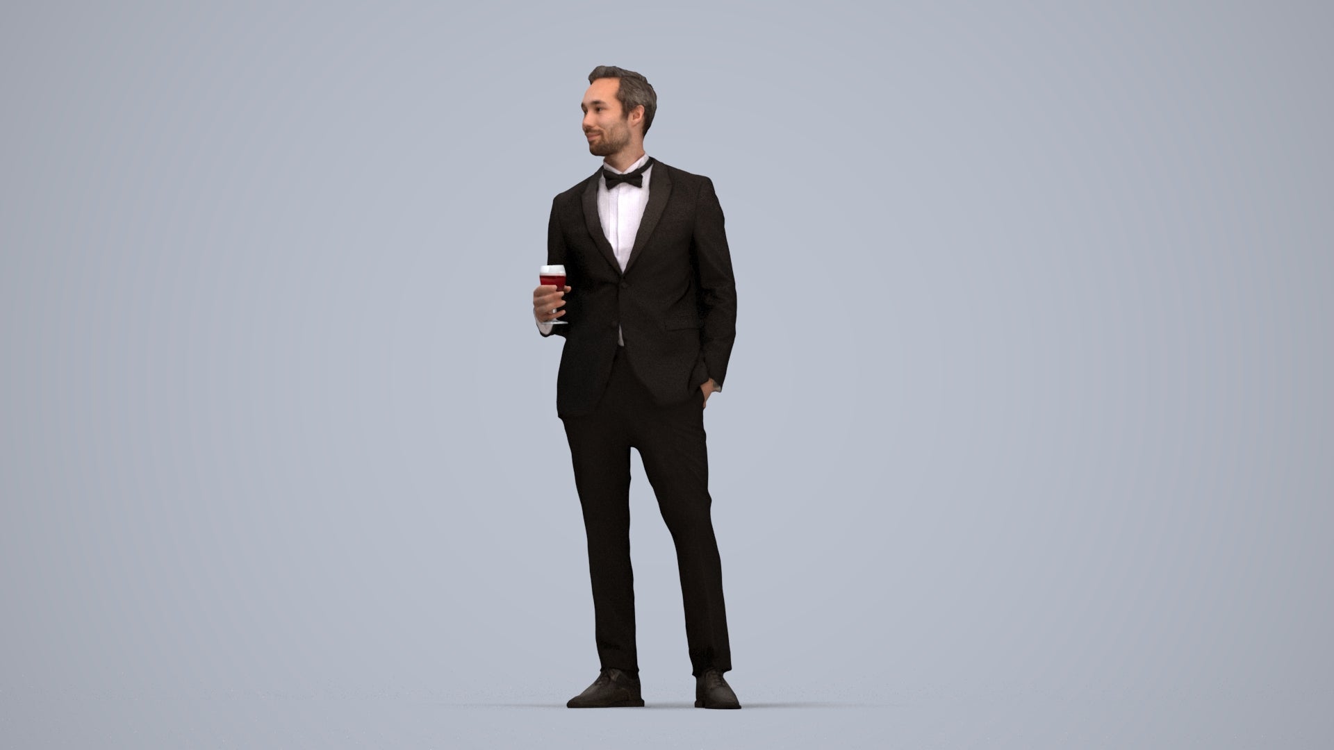 scanned 3D man formal formalaffairs, photogrammetry people for Enscape and V-Ray, top-down view render