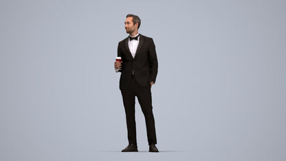 scanned 3D man formal formalaffairs, photogrammetry people for Enscape and V-Ray, top-down view render