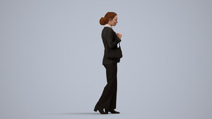 3D scanned woman business, photorealistic archviz people for Enscape and SketchUp, side view render