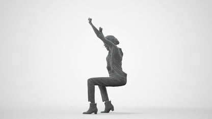 realistic 3D people woman casual sitting, render-ready for V-Ray and Corona, FBX OBJ, square thumbnail
