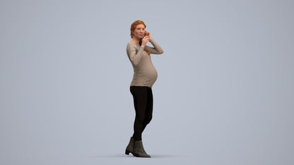 realistic 3D human woman casual walking, archviz people FBX OBJ for Blender, standing pose render