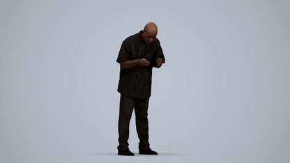 3D people model man hospitality, scanned human for 3ds Max rendering, standing pose render