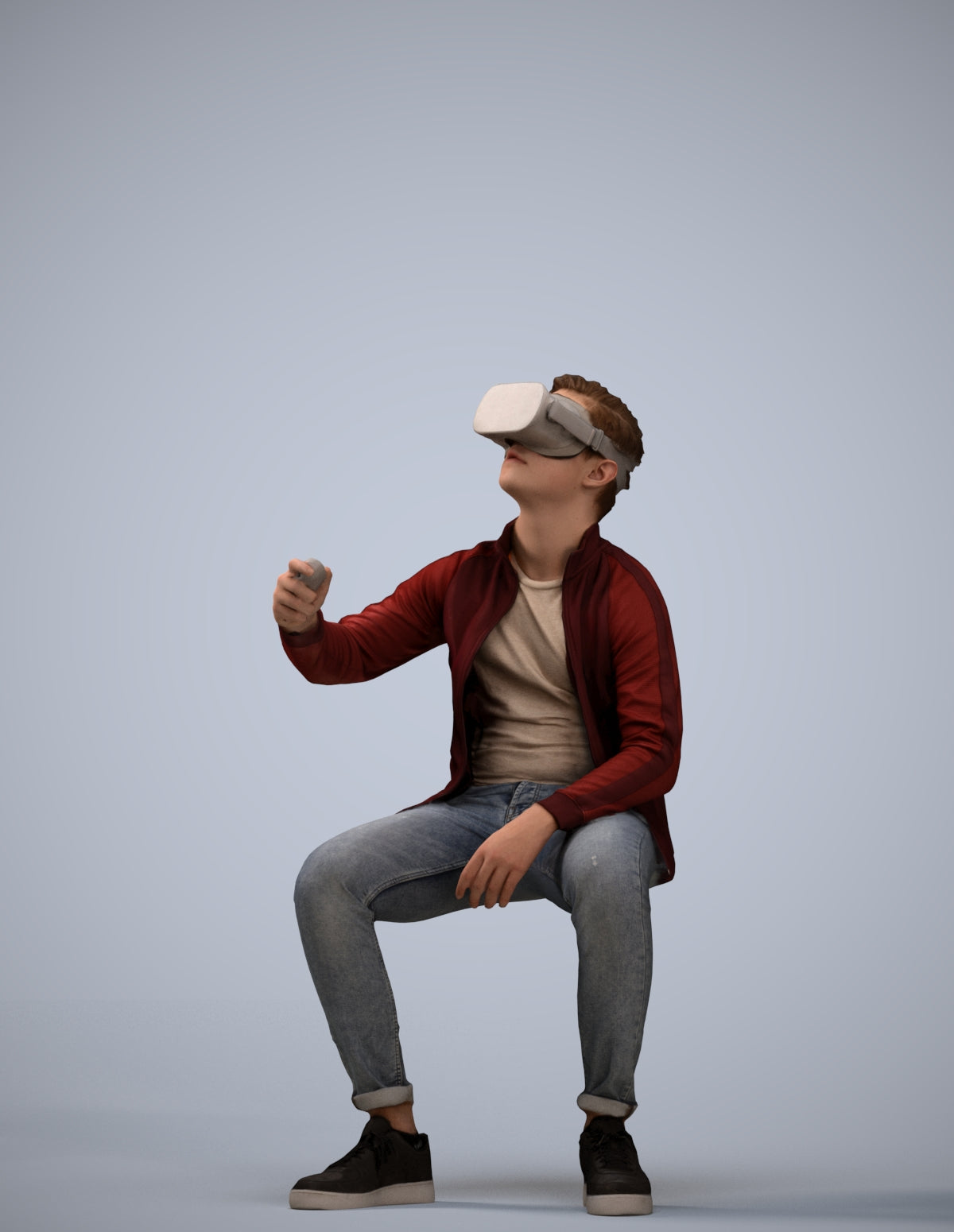 3D people model boy casual kids, scanned human for 3ds Max rendering