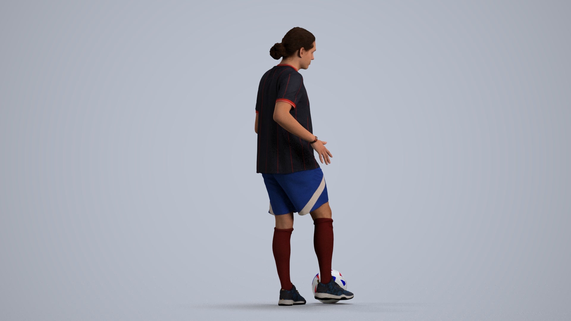 photogrammetry 3D man sport, realistic human model archviz FBX, front view render