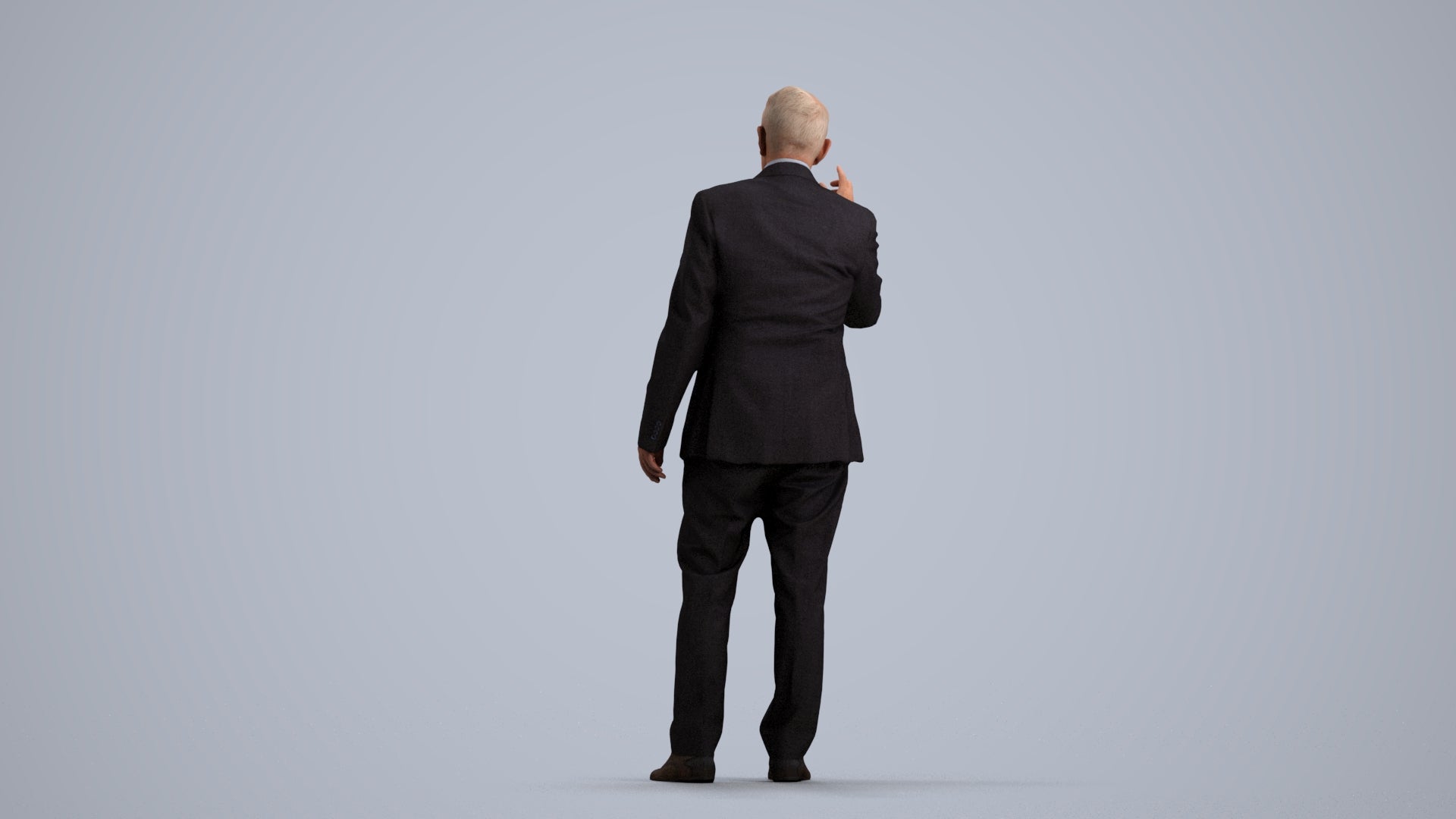 scanned 3D senior man business, photogrammetry people for Enscape and V-Ray, front view render
