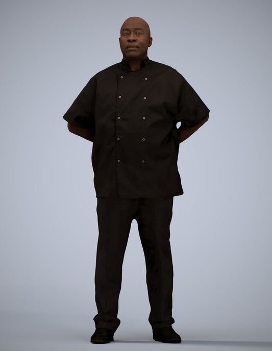 realistic 3D human man hospitality, archviz people FBX OBJ for Blender