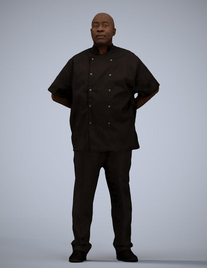 realistic 3D human man hospitality, archviz people FBX OBJ for Blender