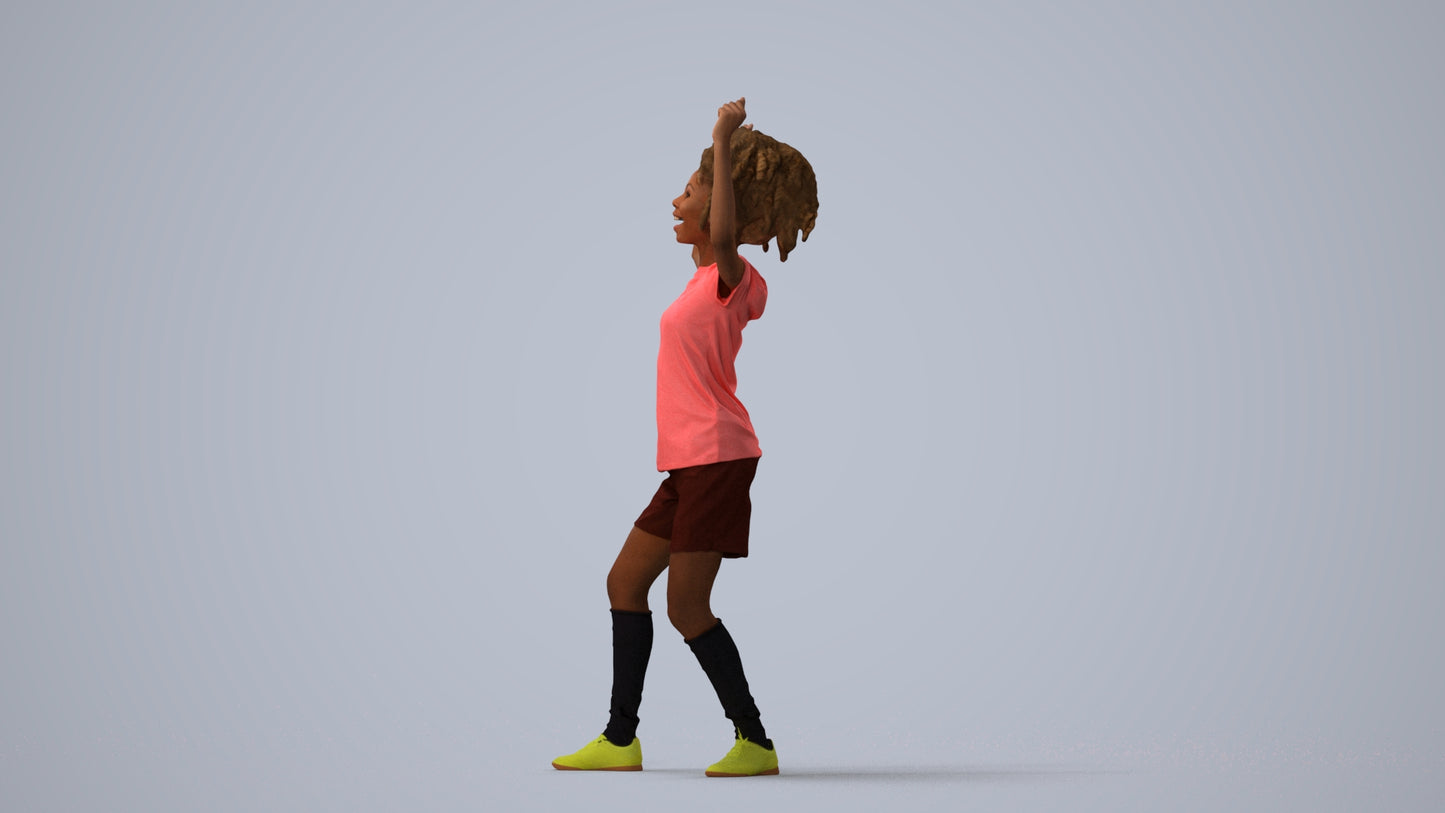 realistic 3D people woman sport, render-ready for V-Ray and Corona, FBX OBJ, three-quarter view render