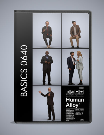 realistic 3D humans business pack, 5 archviz people FBX OBJ for Blender