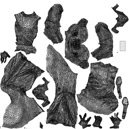 photogrammetry 3D woman casual sitting, realistic human model archviz FBX, wireframe top-down view
