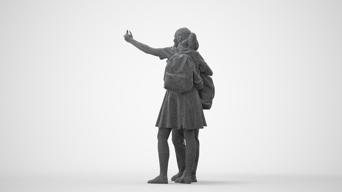 scanned 3D girl kids, photogrammetry people for Enscape and V-Ray, square thumbnail