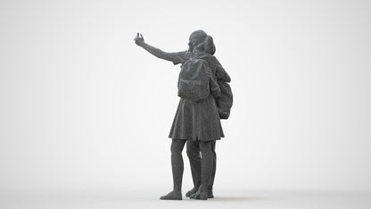 scanned 3D girl kids, photogrammetry people for Enscape and V-Ray, square thumbnail