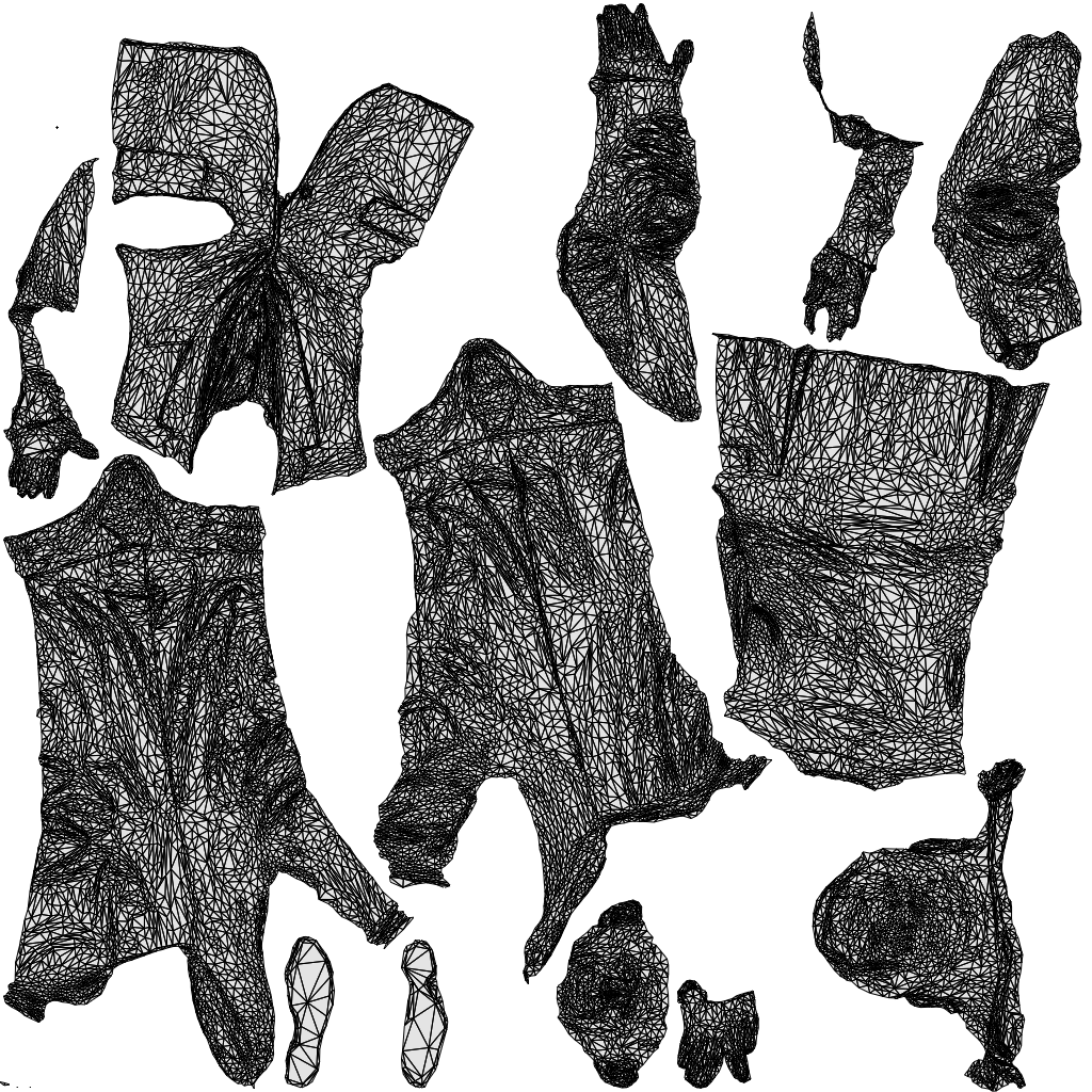 3D scanned senior man business, photorealistic archviz people for Enscape and SketchUp, wireframe top-down view