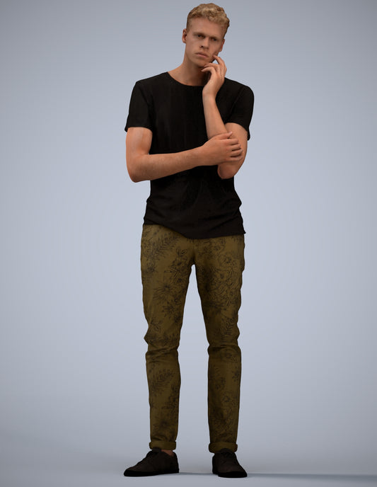 photogrammetry 3D man casual standing, realistic human model archviz FBX