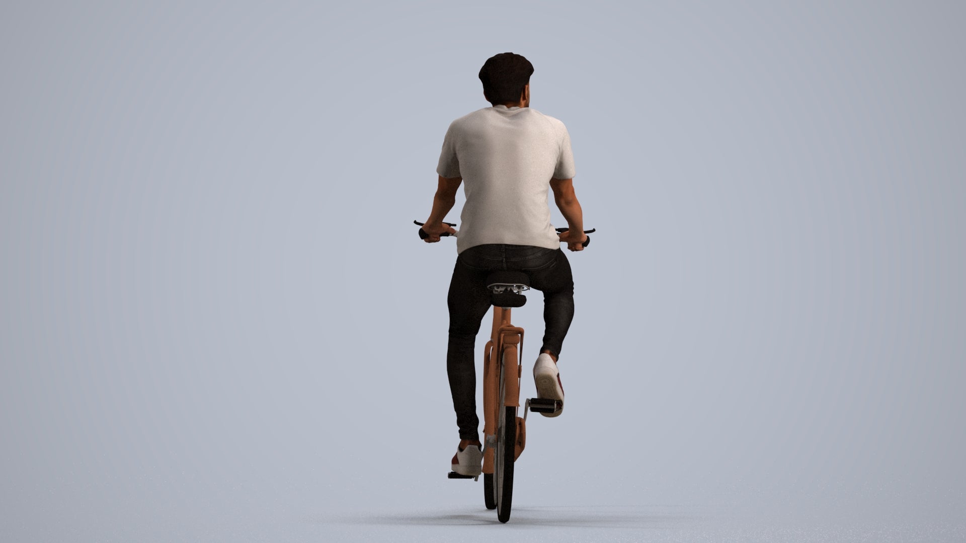 realistic 3D people man casual cycling, render-ready for V-Ray and Corona, FBX OBJ, front view render