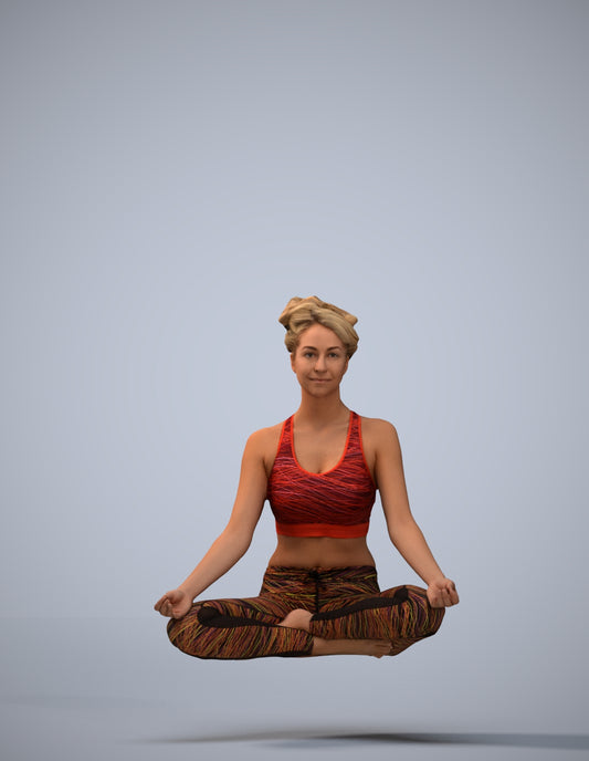 3D human model woman sport, photogrammetry scanned person for archviz