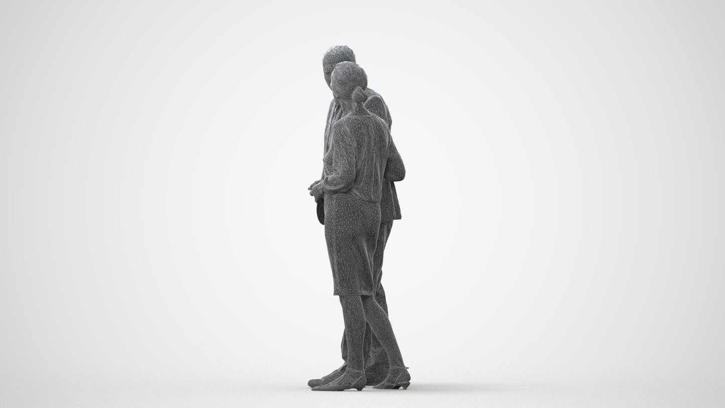 realistic 3D human senior woman business couple, archviz people FBX OBJ for Blender, square thumbnail