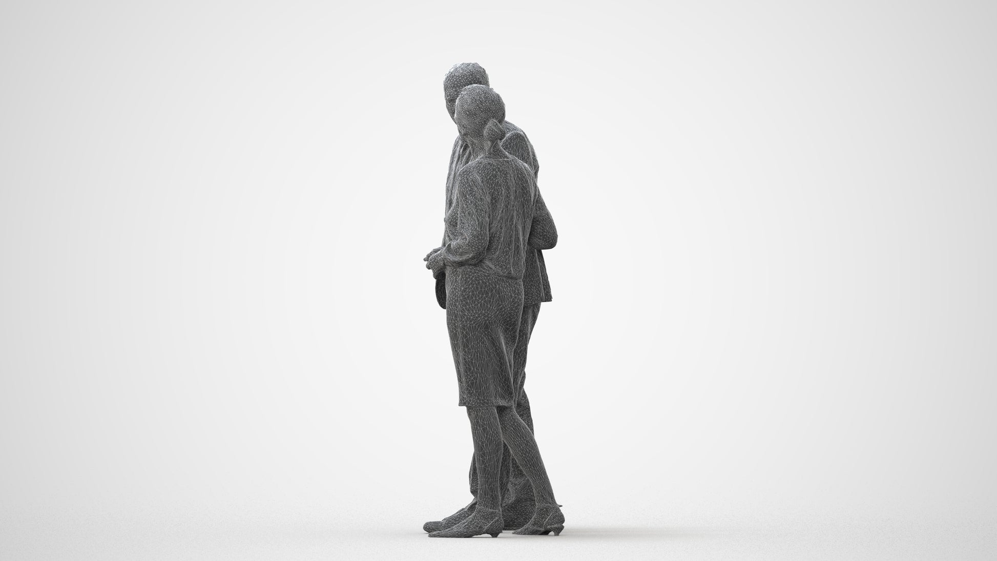 realistic 3D human senior woman business couple, archviz people FBX OBJ for Blender, square thumbnail
