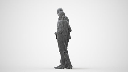 realistic 3D human senior woman business couple, archviz people FBX OBJ for Blender, square thumbnail