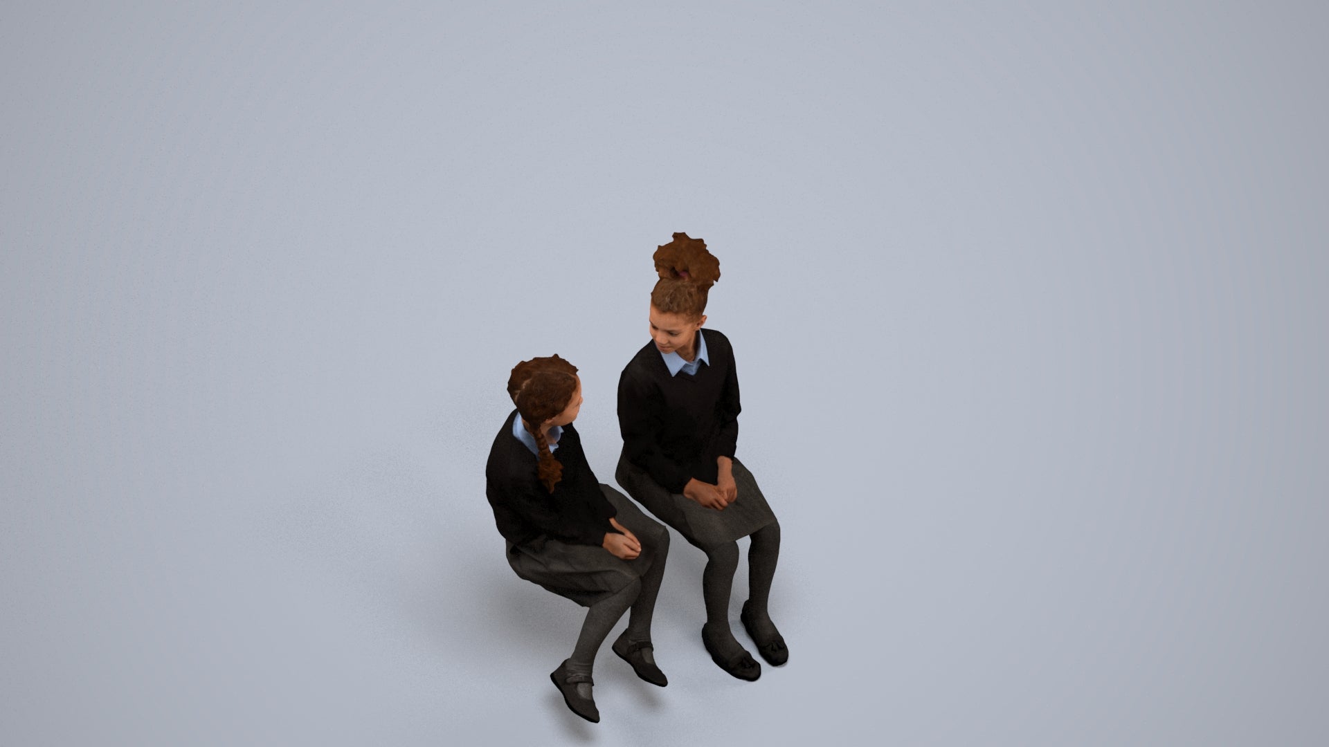 photogrammetry 3D girl kids, realistic human model archviz FBX, back view render