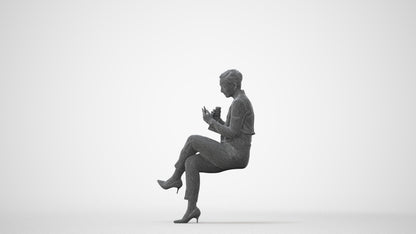 realistic 3D human woman business, archviz people FBX OBJ for Blender, square thumbnail