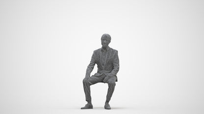 realistic 3D man business, scanned archviz people for Blender and 3ds Max, three-quarter front view render