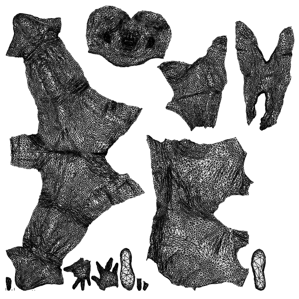 scanned 3D man casual standing, photogrammetry people for Enscape and V-Ray, wireframe top-down view