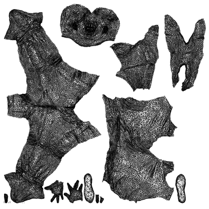 scanned 3D man casual standing, photogrammetry people for Enscape and V-Ray, wireframe top-down view