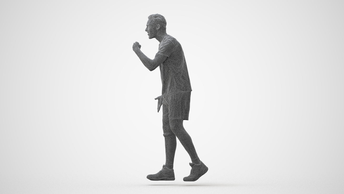 3D human model man sport, photogrammetry scanned person for archviz, square thumbnail