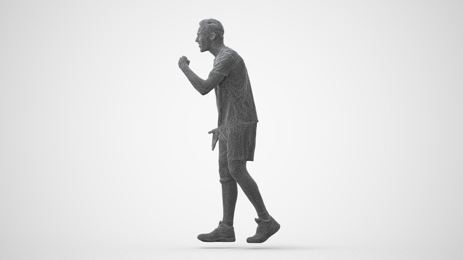 3D human model man sport, photogrammetry scanned person for archviz, square thumbnail