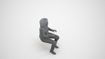 photogrammetry 3D woman business, realistic human model archviz FBX, wireframe three-quarter view