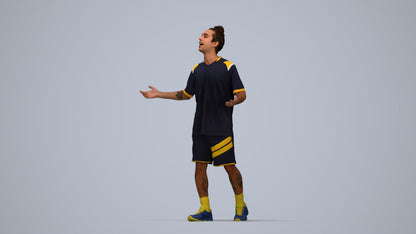 realistic 3D human man sport, archviz people FBX OBJ for Blender, top-down view render