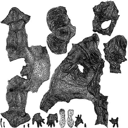 realistic 3D man casual sitting, scanned archviz people for Blender and 3ds Max, wireframe top-down view