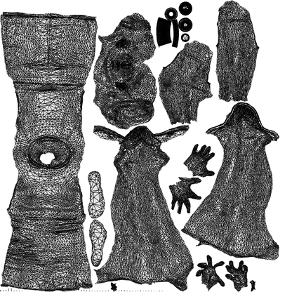 realistic 3D woman casual walking, scanned archviz people for Blender and 3ds Max, wireframe top-down view
