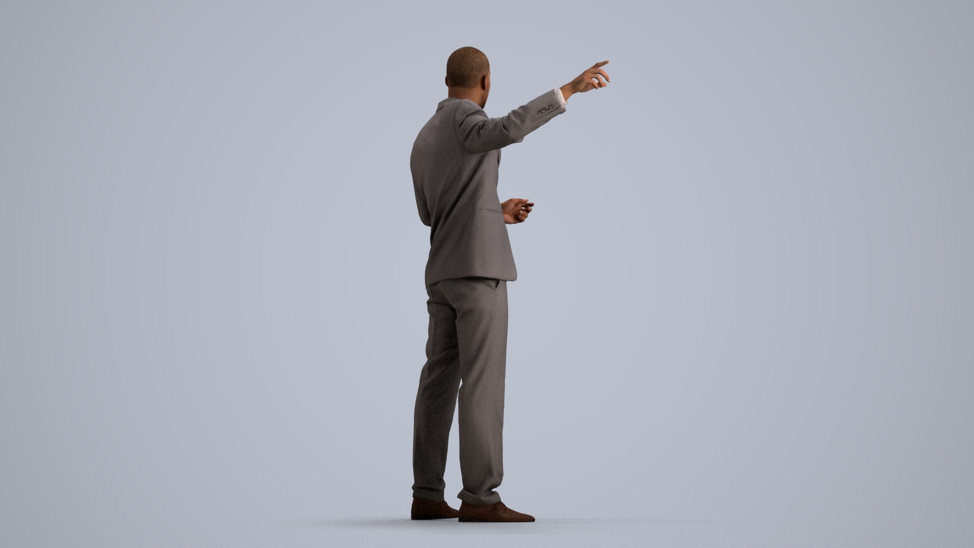 realistic 3D man business, scanned archviz people for Blender and 3ds Max, front view render